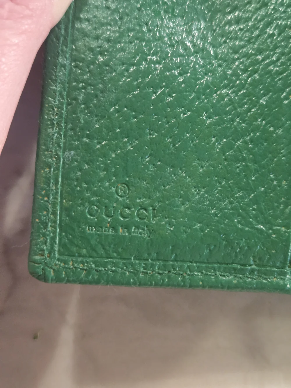 Gucci Green Leather Wallet with Silver G-Clasp